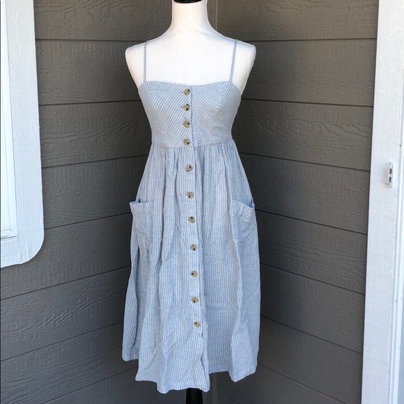 Grade and Gather Button Up Midi Dress - Picture 2 of 5